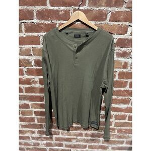 David Button Buffalo Mens Green Long Sleeve Ribbed T-shirt NWT Size XL